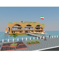 طراحی رستوران روی آب، نقشه و 3D